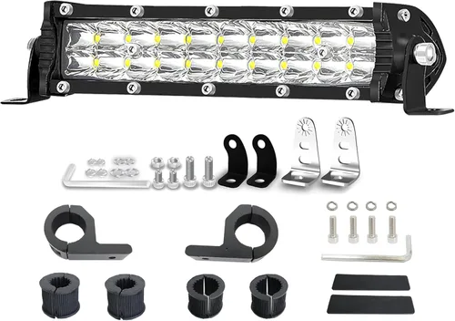 Miniatura 11 de Barra de luz LED delgada de 7 pulgadas para camión tractor, 12 V-60 V, pequeñas luces LED de trabajo todoterreno, luces antiniebla auxiliares 60 W
