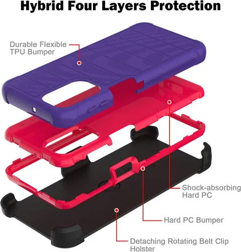 Miniatura 5 de Funda para Galaxy A32 5G con protector de pantalla de TPU suave, [serie de fundas], funda protectora de cuerpo completo resistente con clip