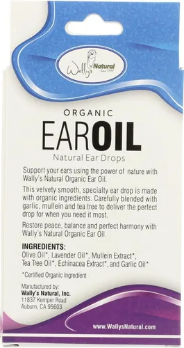 Miniatura 3 de Wally's Natural Products, Aceite orgánico para el oído con ajo y gordolobo, 1 fl oz - 2pc