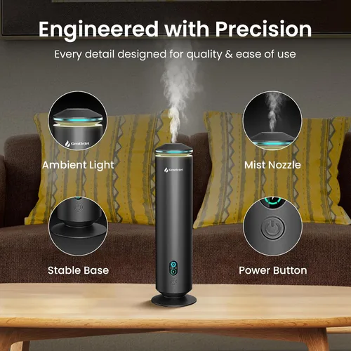 Miniatura 4 de GentleJet MajesticMist Difusor de aceite esencial sin agua para habitaciones grandes (1000 pies cuadrados), máquina de aroma nebulizador de aire