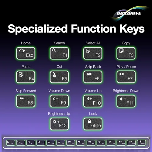 Miniatura 6 de BoxWave Teclado compatible con Samsung Galaxy Z Fold 4 - Teclado Bluetooth SlimKeys - con retroiluminación, LED delgado portátil de 7