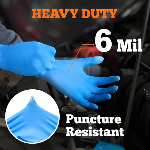 Miniatura 3 de TitanFlex Nitrile Exam Gloves, Blue, 6-mil, Heavy Duty Nitrile Gloves, Mechanic Disposable Gloves, Latex Free, Powder Free azul(xxl 1000)