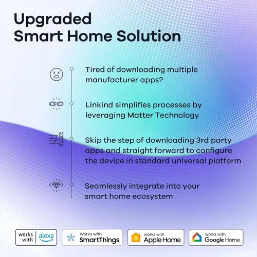 Miniatura 8 de Bombilla Inteligente Linkind Matter, 1100LM 75W Bombillas Inteligentes que Funcionan con Alexa/Apple Home/Google Home/SmartThings, Bombillas LED