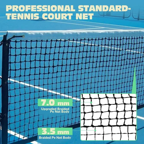 Miniatura 6 de Tennis Net Professional Tennis Court Net 42FT Replacement Nets Heavy Duty Sport Nets with 2 Fiberglass Dowels, Compatible with Outdoor Indoor