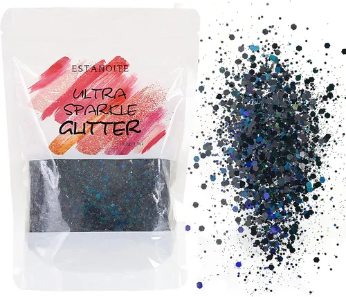 Miniatura 15 de Estanoite - Purpurina Gruesa Iridiscente 100g, Mezclada Multiusos para Artes y Manualidades, Decoración de Copas de Vino, Bodas, Flores, Cosmético