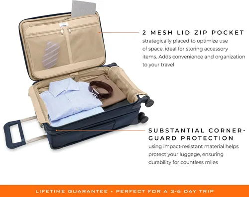 Miniatura 4 de Briggs & Riley Spinner, Azul Marino, 22-inch Baseline Essential Carry-On, Briggs & Riley Spinners de línea base