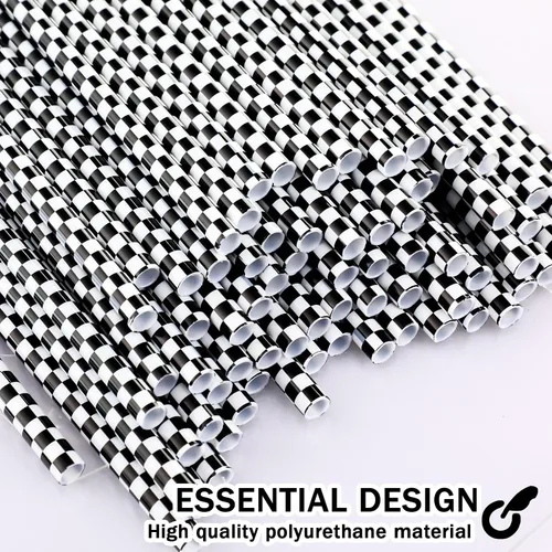 Miniatura 2 de Domensi 50 pajitas de plástico desechables para beber, reutilizables, bandera a rayas, suministros para fiestas de verano para decoración