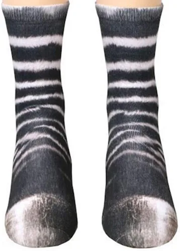 Divertidos calcetines de patas de animales, calcetines novedosos locos 3D de pata de gato y perro, calcetines de Navidad para mujeres y hombres