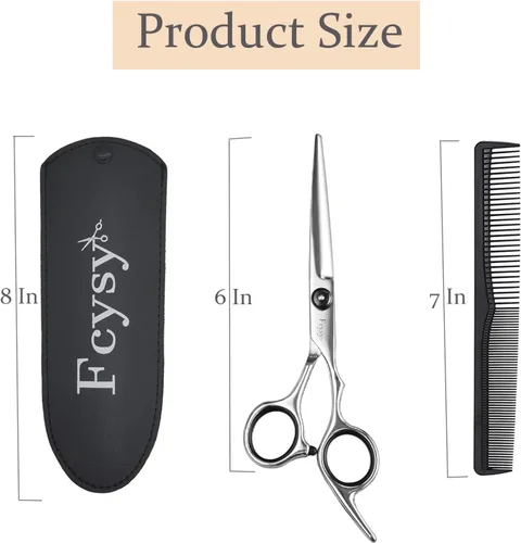 Miniatura 2 de Fcysy Tijeras de peluquería profesionales de 6 pulgadas, tijeras de corte de pelo con peine, tijeras de pelo de salón para hombres, mujeres