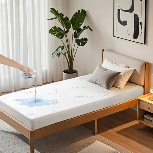 Miniatura 9 de BEDLORE Protector de Colchón Impermeable Tamaño Twin de Viscosa Derivada de Bambú, Funda de Colchón Suave Ajustable con Bolsillo Profundo de 6"-15