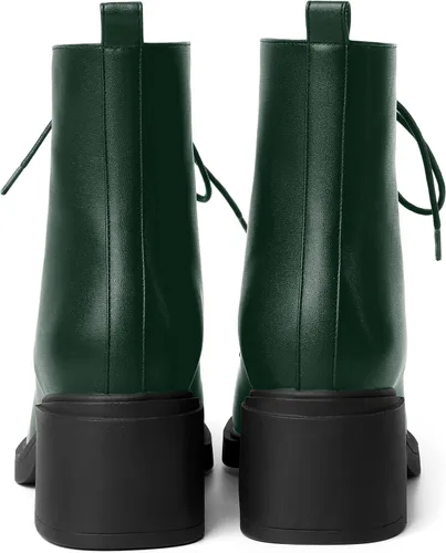 Miniatura 46 de ROSERWISH Botas altas de tacón bajo y grueso para mujer, con cordones, cómodas, modernas, con puntera redonda, de 2.5 pulgadas
