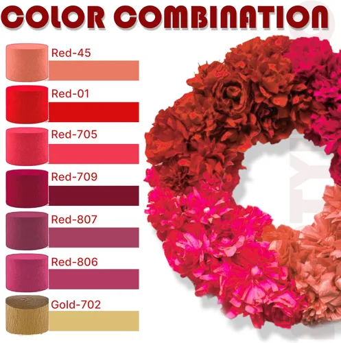 Miniatura 3 de PartyWoo Serpentinas de papel crepé rojo, 6 rollos de 492 pies, paquete de papel crepé rojo para graduación, Navidad, Día de San Valentín, Día