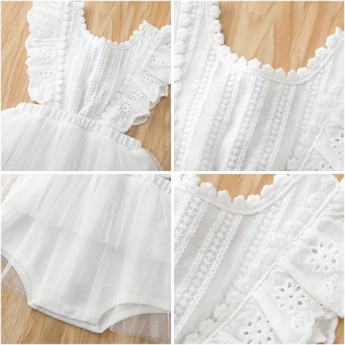 Miniatura 33 de IDOPIP Conjunto de ropa de 1er cumpleaños para niñas con estampado floral, estilo bohemio, con encaje, tutú y diadema de princesa