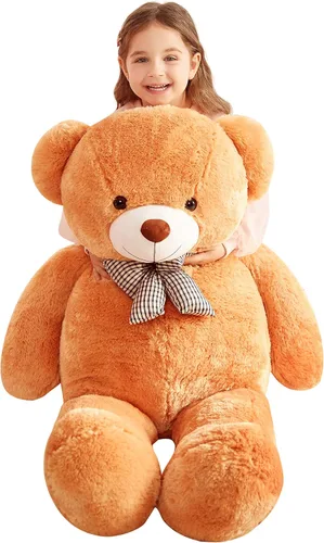 Miniatura 20 de IKASA Oso de Peluche Gigante Animal de Peluche Juguete de Felpa, 47 pulgadas Grande Lindo Jumbo Juguetes Suaves, Enorme Gran Esponjoso Gordo Negro