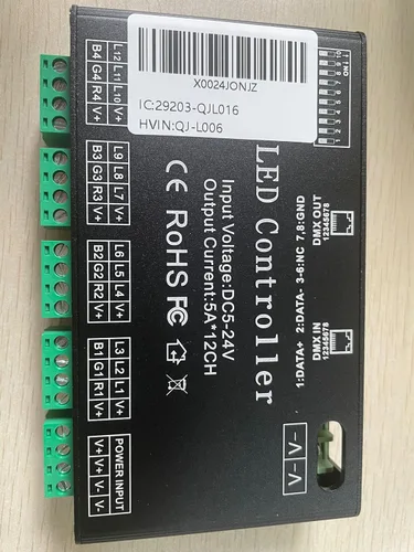 Miniatura 8 de Controlador de tira de luz LED RGB AZIMOM, decodificador DMX de 12 canales, controlador de atenuación DMX512, módulo de luz LED DC5V-24V
