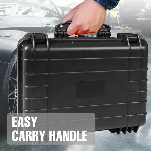 Miniatura 6 de Jack Boss Funda rígida de 18 x 13.8 x 8 pulgadas, funda protectora portátil impermeable para cámara con espuma personalizable, compatible con Negro