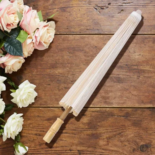 Miniatura 4 de Paraguas de papel resistente a la lluvia sombrilla china hecha a mano ideal para bodas damas de honor blanco puro 2