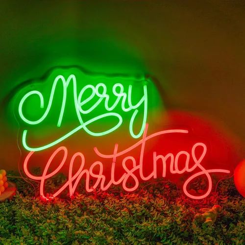Letreros de neón de Feliz Navidad para decoración de pared, letreros de luz LED de neón iluminados para ventana, dormitorio, fiesta de Navidad,
