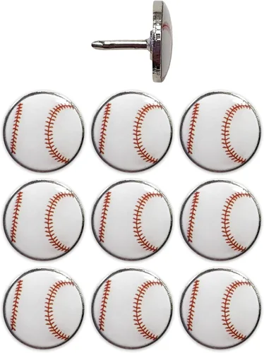 Pines de béisbol para tablero de corcho, mapas o alfileres de solapa, diseñados en los Estados Unidos, juego de 10 pines de béisbol