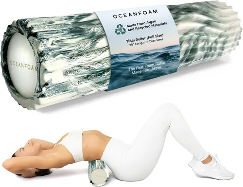 Miniatura 8 de Oceanfoam Tidal Roller Hunter Marbled - Rodillo de espuma para masaje muscular para dolor de espalda y estiramientos, textura firme y ergonómica