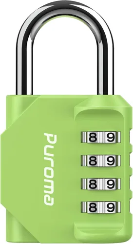 Miniatura 39 de Puroma Paquete de 2 Candado de Combinación para Casillero de 4 Dígitos al Aire Libre Impermeable para Escuela, Gimnasio, Deportes, Cerca, Caja