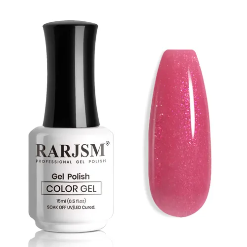 Miniatura 15 de RARJSM Esmalte de Uñas en Gel Rosa con Purpurina Nude, Rosa Brillante con Pigmento Dorado Brillante, Esmalte de Uñas en Gel Gelatinoso Transparente