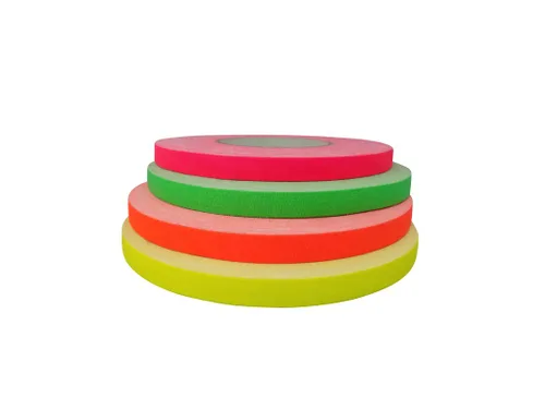 Miniatura 4 de GGR Supplies T.R.U. FCT-665 - Cinta de escenario verde fluorescente de alta calidad, tela mate con adhesivo de goma, 1 pulgada x 60 yardas