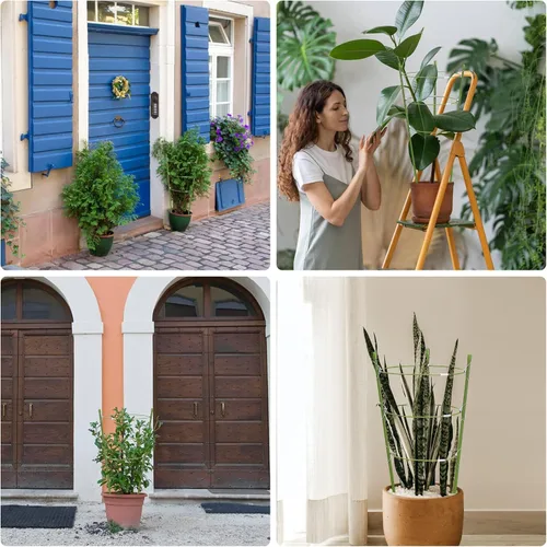 Miniatura 7 de Paquete de 4 jaulas de tomate, jaulas de soporte de plantas de 18 pulgadas para jardín, estacas de plantas de jardín mejoradas con anillos