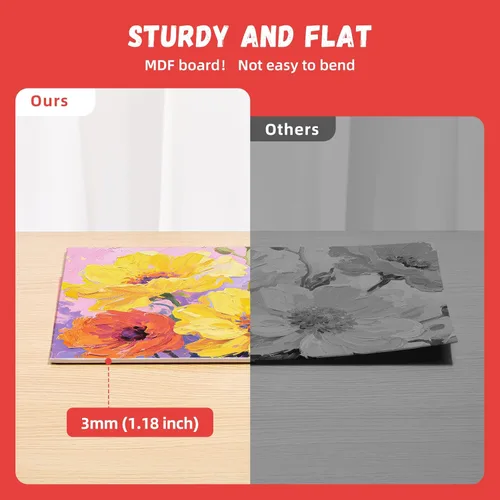 Miniatura 3 de Simetufy Paquete de 24 Tableros de Lienzo Grandes de 12 x 16 Pulgadas para Pintar - Paneles de Lienzo de Algodón 100% Imprimados con Gesso Libres