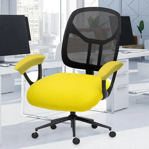 Miniatura 17 de Fundas elásticas para asiento de silla de oficina de escritorio - Funda universal de spandex para silla de computadora - Fundas removibles lavables