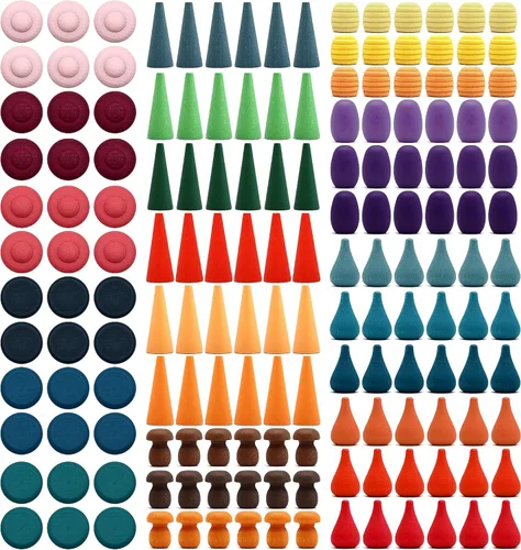 Candywood Juego grande de juguetes sensoriales de madera con estilo de color arcoíris, 7 formas, 27 colores, apilador de arco iris (162 piezas)