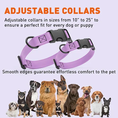 Miniatura 8 de Dogline Biothane - Collar impermeable para perro con hebilla de liberación rápida, resistente cincha de nailon recubierta con resistente y a prueba