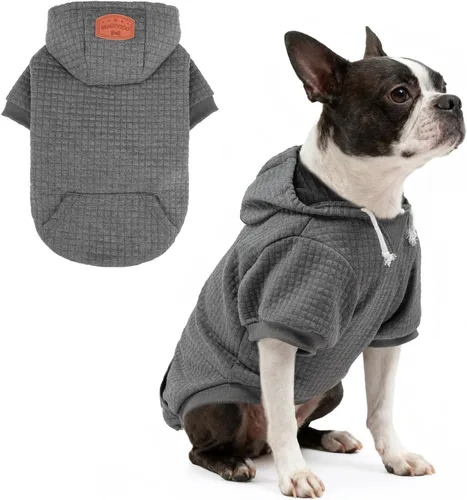 Miniatura 81 de BEAUTYZOO Sudadera con capucha para perro pequeño con bolsillos, ropa para perros pequeños y medianos, niño y niña, abrigos de algodón laminado tipo