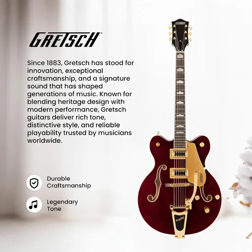Miniatura 10 de Gretsch G5422TG Guitarra eléctrica electromática clásica de doble corte con Bigsby - Mancha de nogal