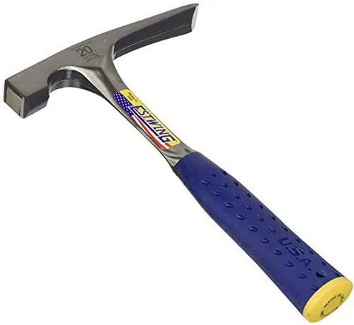 Miniatura 2 de Estwing - E3‐20BLC Bricklayer's/Mason Hammer - Herramienta masonaria de 20 oz y agarre de reducción de golpes - E3-20BLC Silver & CLC Custom