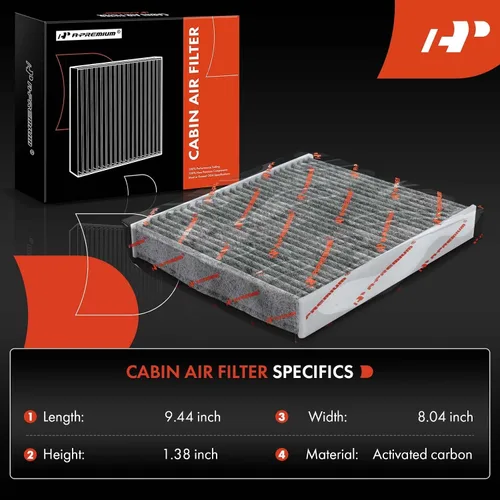 Miniatura 2 de A-Premium Filtro de aire de cabina de 2 piezas con carbón activado compatible con Buick, Cadillac, Chevy y Saab - Malibu, Cruze, Sonic, Trax, Volt