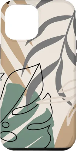 Miniatura 25 de Funda abstracta minimalista exótica para iPhone 13 Pro Tropical Botanical Beige Brown