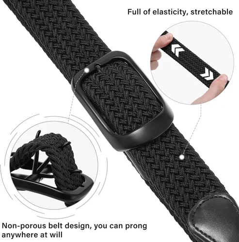 Miniatura 2 de AWAYTR Cinturón elástico trenzado para mujer - Cinturón de tela tejida elástica para mujer para jeans