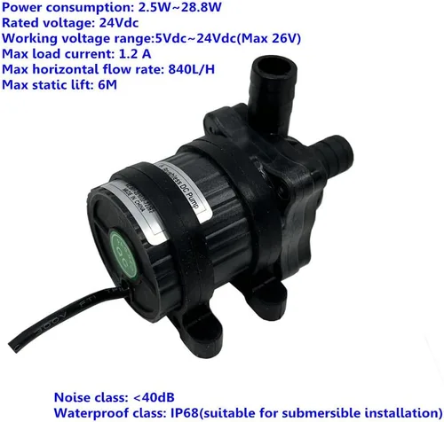 Miniatura 4 de SHYSKY Bomba de agua de 24 V CC, sumergible, accionada magnéticamente, más potente DC40A-2460 28W 6M 19 pies, 221 GPH para fuente de pecera