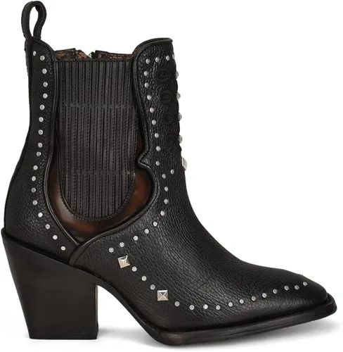 Miniatura 4 de Cuadra Botín para mujer en cuero genuino negro 4P04RS