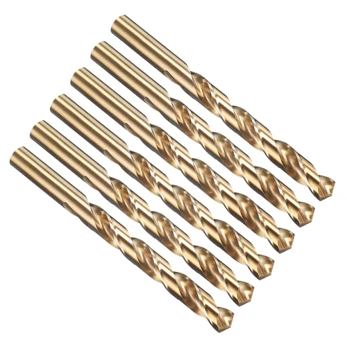 Miniatura 109 de PATIKIL Broca Jobber de 0.039 in, vástago recto M35 cobalto 5% acero de alta velocidad 135° acabado dorado para metal duro de acero inoxidable - 2