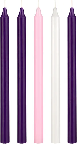Miniatura 10 de Mega Candles Juego de 4 velas de Adviento de Navidad sin perfume, vertidas a mano, velas cónicas de cera prémium de 10 pulgadas x 7/8 pulgadas