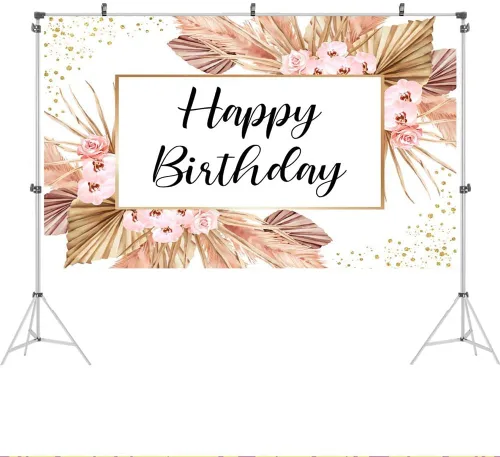 Miniatura 2 de Ticuenicoa Fondo rosa de 5 x 3 pies para fotografía de cumpleaños para niñas y mujeres, pancarta de 16, 21, 30, 40, decoración de fiestas