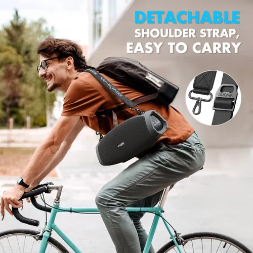 Miniatura 8 de W-KING Altavoces Bluetooth portátiles con micrófono inalámbrico, (pico de 120 W) 70 W altavoz para exteriores Bluetooth inalámbrico impermeable