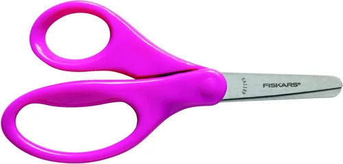 Fiskars Tijeras para niños, tijeras para la escuela, tijeras de punta roma, 5 pulgadas, el color recibido puede variar