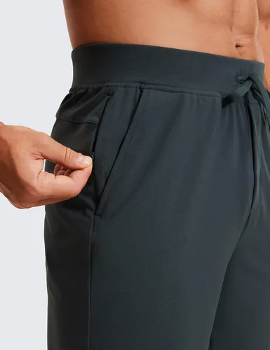 Miniatura 4 de CRZ YOGA Pantalones cortos de entrenamiento elásticos en cuatro direcciones para hombre, 7 pulgadas9 pulgadas, suaves, duraderos, para gimnasio
