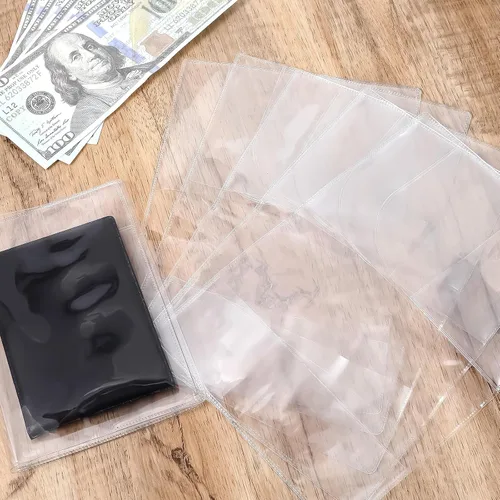 Miniatura 4 de Paquete de 10 fundas transparentes para pasaporte, protector impermeable para pasaporte, soporte de pasaporte de plástico transparente, protector