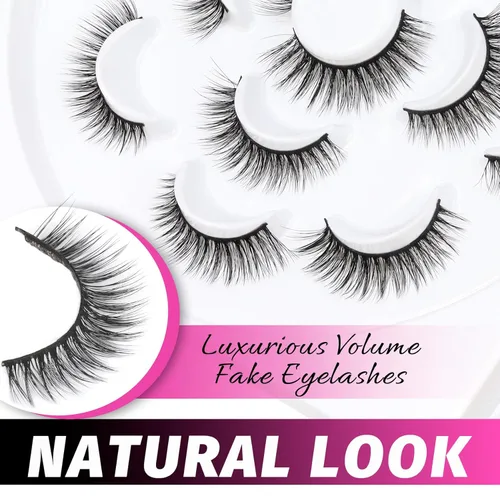 Miniatura 114 de Veleasha Pestañas postizas de manga puntiagudas, 100% hechas a mano, aspecto natural, pestañas postizas ligeras con banda transparente suave