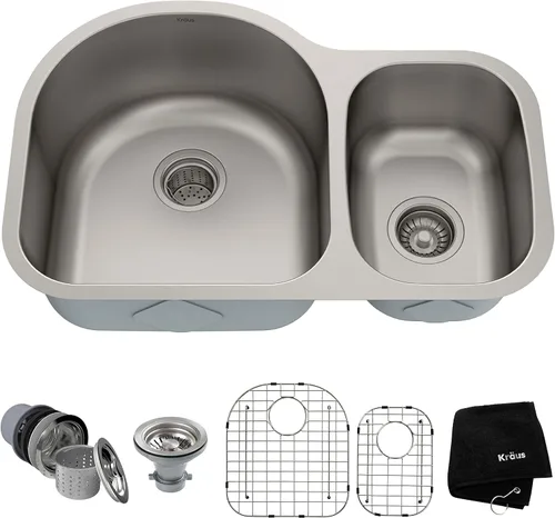 Miniatura 20 de Kraus Premier KBU17 Fregadero de cocina de acero inoxidable de calibre 18, de un tazón, de montaje por debajo para barra de cocina, 35.56 cm