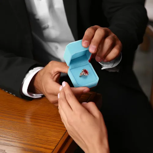 Miniatura 17 de Laumoi Caja de terciopelo para anillos de 36 piezas para ceremonia de boda, cajas de joyería de compromiso, estuche de exhibición para anillos